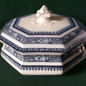 *Blue Covered Vegatable/ Tureen by KEELING & CO Losol Ware Ormonde England